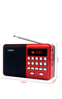 Radio FM portable sans fil BT 5.0 avec haut-parleur intégré, écran LED, batterie rechargeable 18650, prise en charge de la carte TF, lecteur MP3 USB