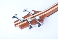 Basse Électrique Professionnelle Smiger à Manche Traversant en Érable Massif et Corps en Sapele Massif, 4 Cordes, avec Micro Actif