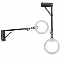 Lampe de photographie Vlog murale pour plafond, salon de tatouage, salon de beauté, studio, salon de coiffure, anneau lumineux LED de 18 pouces avec support mural