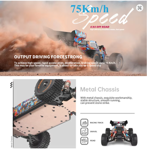 รถบังคับวิทยุ WLtoys 184016 ความเร็ว 75 กม./ชม. 2.4G ระบบ Brushless ขับเคลื่อน 4 ล้อ  รถแข่งออฟโรดความเร็วสูง  บังคับด้วยรีโมทคอนโทรล  ของเล่นดริฟท์  ขนาด 1/18 - Product Image 5