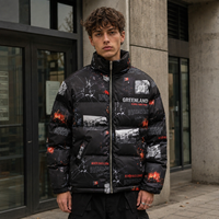 Veste d'hiver personnalisée avec logo, imprimé tendance Y2K, surdimensionnée, en duvet, vente en gros, vêtements streetwear pour hommes, hip hop, gothique, veste matelassée chaude