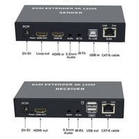 Extendeur HDMI Full HD 120M 4K 1080P HDMI sur simple Cat5e/6 RJ45 Lan KVM Extender avec télécommande KVM USB IR Loop Out 120M