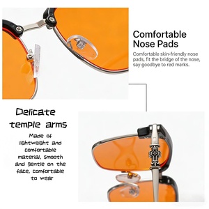 Kính mắt thời trang unisex 2023, màu xanh dương nhạt, kiểu dáng cổ điển, chống ánh sáng xanh, chất liệu PC kim loại bán gọng vuông, bền, hỗ trợ cận thị - Product Image 3