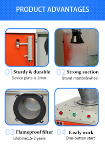 Máy hút khói làm sạch ống dẫn khí hiệu suất cao mới 3kw Máy lọc bụi di động di động Bộ lọc HEPA - Product Image 2