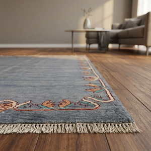 พรมถักมือ KNOT RUGS แบบซักได้ ขนนุ่ม ไม่ลื่น เป็นมิตรกับสิ่งแวดล้อม สีพื้น สี่เหลี่ยมผืนผ้า สีฟ้าอ่อน ทำจากขนสัตว์ สำหรับห้องนั่งเล่นและบ้าน - Product Image 2