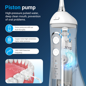 Irrigador Bucal Portátil Inalámbrico Recargable con Tanque de <span class=keywords><strong>Agua</strong></span>, 4 Modos de <span class=keywords><strong>Limpieza</strong></span> <span class=keywords><strong>Dental</strong></span> para Higiene - Product Image 2