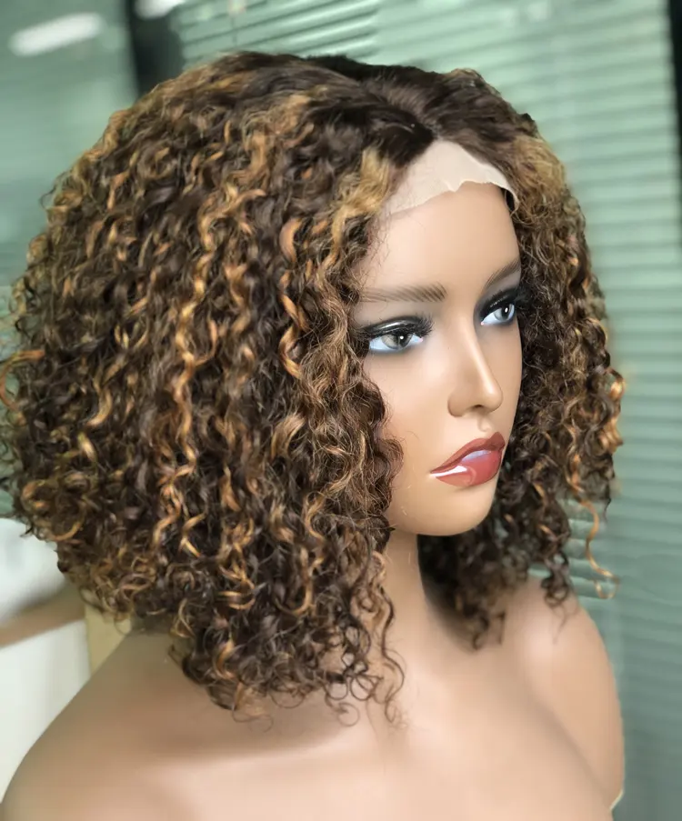Wholesale Deep Wave Wig Vendor Virgin Brazilian Highlighted Human Hair Wigs Pre Plucked With Baby Hair Swiss Lace Front Wig