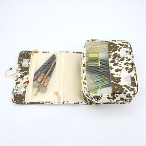 Bolsa de Aseo Colgante Personalizada, Organizador de Cosméticos de Gran Capacidad, Plegable, de Cuero PU, con Gancho - Product Image 3