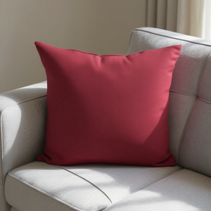 Cuscino e cuscino decorativo elasticizzato di alta gamma in tessuto rosso vino 50x50 - Product Image 2