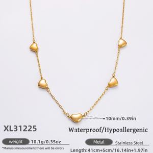 Nuevo Collar de Acero Inoxidable con Baño de Oro de 18K para Mujer, con Colgante de Corazón Tridimensional y Cielo Estrellado, a la Moda - Product Image 6