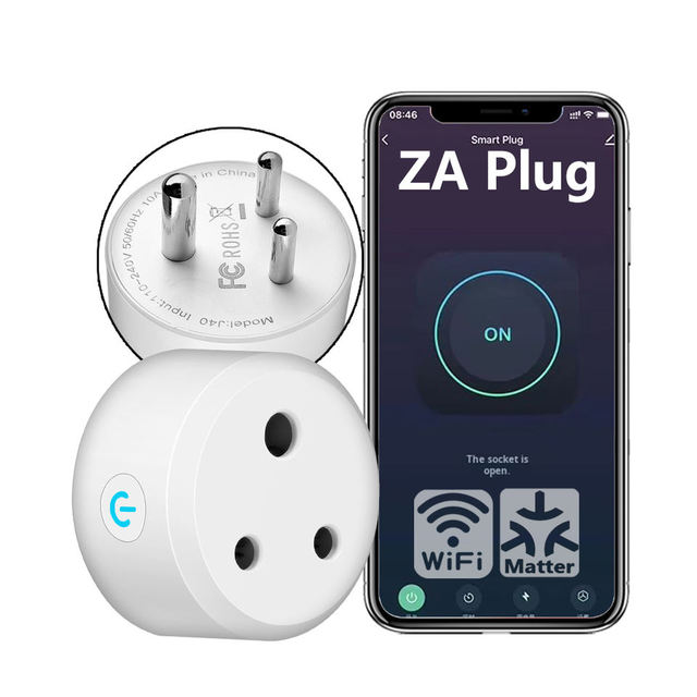 MT-ZA Matter Smart Plug with Energy Monitoring Works with Alexa Google HomeTuya App Control Timer Function
