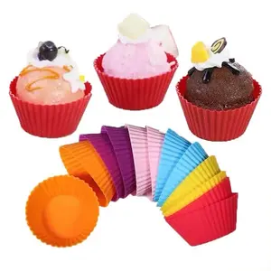 Cupcake Molds Silicone Nonstick Easy Clean Reusable Cupcake Liners Muffin Cups Silicone Cake Baking Cups Mold