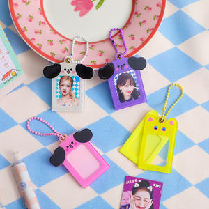 Porte-clés créatif avec pendentifs en <span class=keywords><strong>plastique</strong></span>, protection de cartes, Collection de cartes d'identité, porte-Badge Photo en PP, porte-carte Photo - Product Image 3