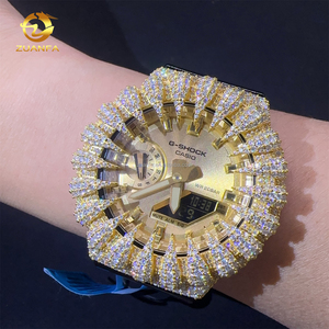 Montre Hip Hop populaire Buss Down Iced Out <span class=keywords><strong>G</strong></span> Chock GA2100, griffe d'ours, argent S925, Hip Hop, montre en diamant Moissanite VVS, boîtier de montre, lunette - Product Image 5
