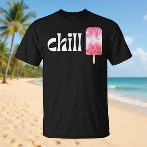 T-shirt estiva Chill Ice Cream in cotone premium, taglia unisex per adulti - Product Image 3
