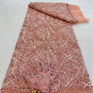 Hình Dạng Hình Học Đính Cườm Ống Thêu Ren Lưới Sequin Vải Cho Sang Trọng Ưa Thích Truyền Thống Dresses - Product Image 3