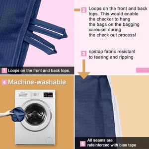 Factory Price Eco-Friendly Supermarket Grocery <b>Large</b> Lift Reusable Ripstop Polyester Reusable Shopping Folding Bag - Product Image 2