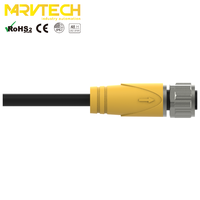 Konektor Ekstensi Kabel Listrik Otomatis Kontrol Industri Tipe IEC Overmoulded M12 Din Jantan Tahan Air IP67