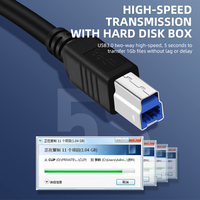 Câble USB Type C vers USB 3.0 Type B en PVC tressé durable pour imprimante, scanner, connexion rapide, synchronisation pour ordinateur portable, appareil photo