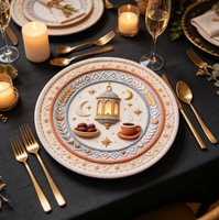 Assiette de Présentation en Plastique à Motif Imprimé Vintage pour la Décoration de Table à Domicile, Non Alimentaire, Vente en Gros
