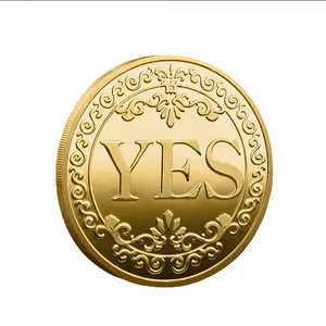 YES or NO Decision Coins Metal Engraved Gold/Silver Plated Customized Metal Souvenir Coin