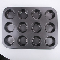 Ensemble de 12 moules à gâteau écologiques, sans danger pour les aliments, en acier au carbone, revêtement antiadhésif, épaisseur 1,3 mm, passe au lave-vaisselle, plaque de cuisson pour four, cuisine