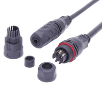 AHUA 4PIN DC Power Signal Electrical Plug M20 Vis Fixation 4 Voies Led Wire Connector M20 Assembly L Connector IP65 LED Connector