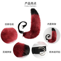 Nouvel ensemble de serre-tête et de queue en fourrure, longue queue de renard en peluche, serre-tête oreilles de renard, Lolita Cosplay Halloween Carnaval Décoration de fête Costume