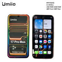 هاتف ذكي جديد تمامًا من Umiio 17 Pro Max بشاشة 5.3 بوصة ويدعم شبكة الجيل الرابع 4G |   3 جيجابايت + 32 جيجابايت |   أندرويد 10 |   كاميرا بدقة 16 ميجابكسل |   2400 مللي أمبير في الساعة |   هواتف محمولة بشريحتين