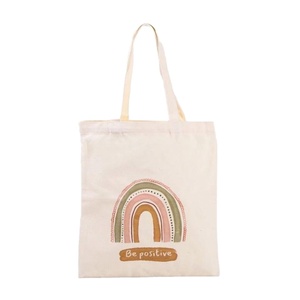 Bolsas de Compras de Lona de Algodón Natural con Estampado de Dibujos Animados, Bolsas de Ropa Reciclada al por Mayor con Logotipo Personalizado - Product Image 1