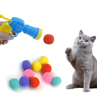 Jouet interactif pour chat : pistolet lanceur de balles en peluche silencieuses pour taquiner le chat – Mini pistolet créatif pour animaux de compagnie