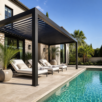 Pergola Bioclimatique Moderne en Aluminium avec Toit à Lames Orientables Étanche et Motorisée pour Extérieur