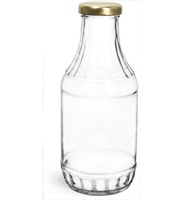 Bouteilles rondes en verre pour sauces et piments avec bouchon à vis, pour bonbons, emballage carton, 250 ml, 500 ml