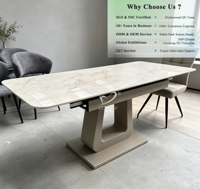 Table à manger OKAY Furniture Light Luxury, surface en pierre résistante à l'usure, style moderne pour la maison.