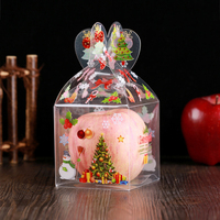 Boîte à bonbons transparente décoration de noël boîte-cadeau et emballage père noël bonhomme de neige Elk renne bonbons de noël boîte transparente