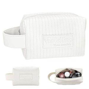 Custom 8inch Waterproof Travel <b>Makeup</b> Bag PU Leather Cosmetic <b>Case</b> Portable Solid Color Vanity Beauty Bag With Handle - Product Image 6