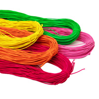 Bunte Runde 0,2mm-2,5mm Geflochtene Umweltfreundliche Gummi-Makramee-Schnur Elastisches Bungee-Seil für Kleidung, Taschen & Schuhe