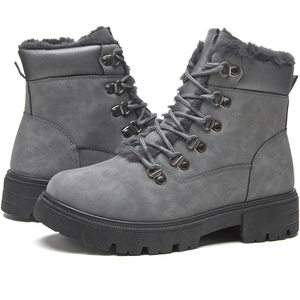 Wholesale Ankle <strong>Boots</strong> Snow Weather for Women Leather Zipper Casual Waterproof Winter Plush <strong>Boots</strong> for Men - Product Image 1