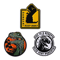 Stok dinosaurus Pin Enamel lucu bros hewan Jurassic Tyrannosaurus Rex dinosaurus lencana Pin kerah