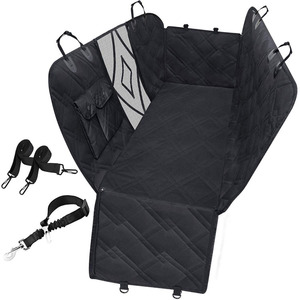 Housse de voiture pour chien lavable avec fenêtre en maille, imperméable, pour siège arrière avec poches de rangement - Product Image 1