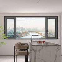 Ventana Abatible de Aluminio con Rotura de Puente Térmico, de Eficiencia Energética, para Uso Comercial y Residencial, Estilo Americano