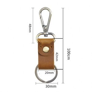 Organizador de Llaves de Cuero Retro con Anilla Metálica, Hecho a Mano, Correa Universal para Llaves de Coche, Estilo Crazy Horse, para Hombre y Mujer - Product Image 2