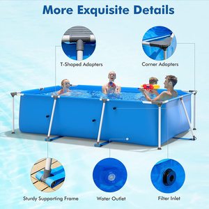 <span class=keywords><strong>Piscine</strong></span> extérieure rectangulaire à cadre en acier <span class=keywords><strong>pour</strong></span> la famille de pelouse de jardin - Product Image 3