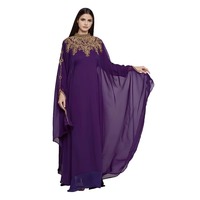 Robe longue de soirée musulmane luxueuse pour femmes, kaftan Farasha, manches longues, robe de soirée musulmane modeste