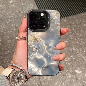 Étui pour téléphone portable en TPU pour <span class=keywords><strong>Iphone</strong></span> X Xr Xs 11 12 <span class=keywords><strong>13</strong></span> 14 15 16 17 Pro Max avec paillettes dorées et impression fantôme en argent galvanisé - Product Image 2
