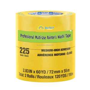 Cinta de Papel Adhesiva Amarilla para Pintores de Interiores Jinghe 575, Resistente a los Rayos UV, Autoadhesiva, 25 m de Longitud, 48 mm de Ancho, <span class=keywords><strong>Precio</strong></span> de Fábrica - Product Image 2