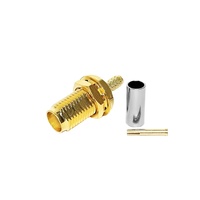 Precio de fábrica 50 Ohm SMA Hembra Jack Bulkhead Crimp para RG174 RG316 LMR100 Cable de BJR-100 de 21, Conector coaxial RF