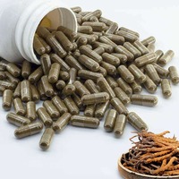 Capsules personnalisées de Cordyceps Militaris d'extrait de plantes enrichi en vitamine ISO9001/Halal/Casher/GMP de marque privée en bouteille
