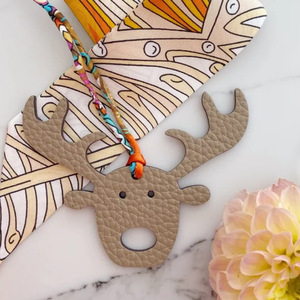 Cross-border Halloween PU leather <b>bag</b> <b>charms</b>, Christmas reindeer keychains, festive decorations - Product Image 3