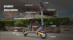 Trottinette électrique Kukrin Pro 2025 avec écran couleur, batterie au lithium, pliable, étanche, autonomie de 55 km, pneus de 9 pouces, pour adultes - Product Image 2